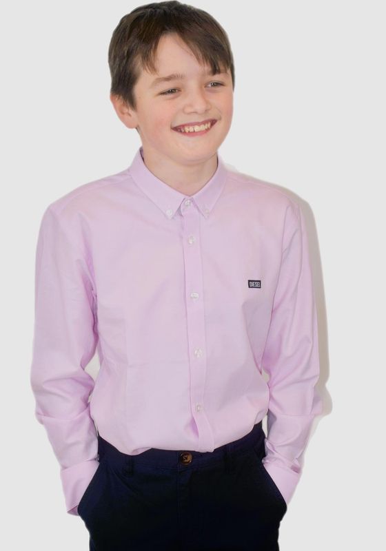 Diesel Boy Keane Oxford Long Sleeve Shirt, Pink