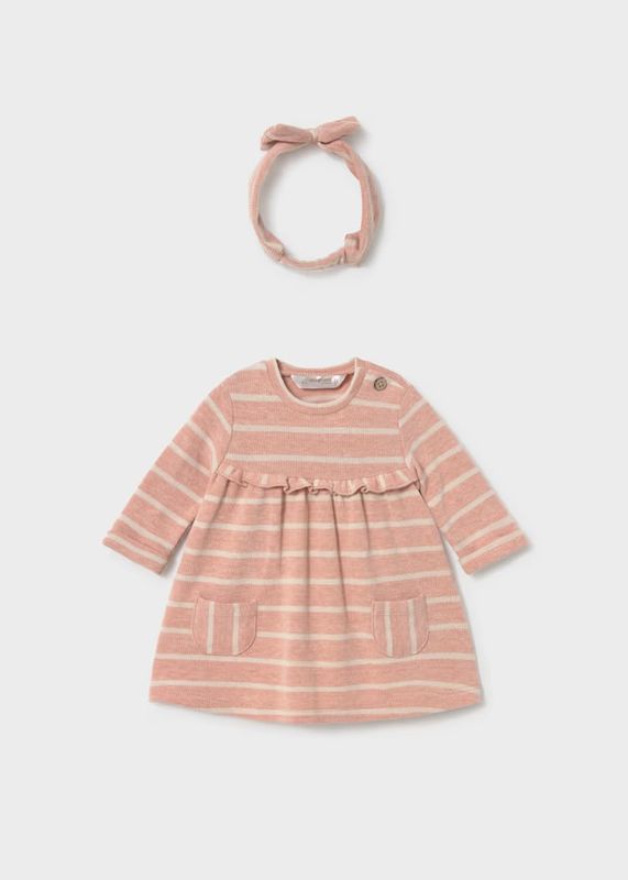 Mayoral Newborn Jacquard Dress with Headband