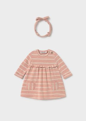 Mayoral Newborn Jacquard Dress with Headband