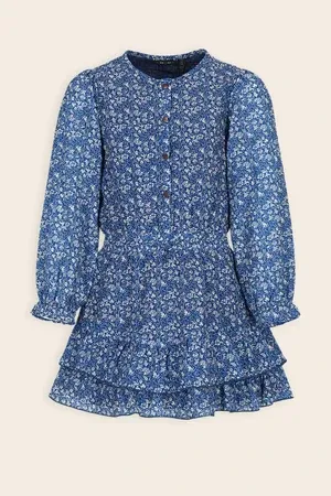 NO NO Miggy Printed Japanese Floral Dress Blue