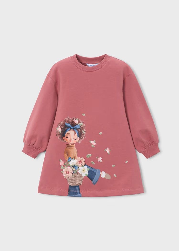 Mayoral Girls' screen-printed sweatshirt dress