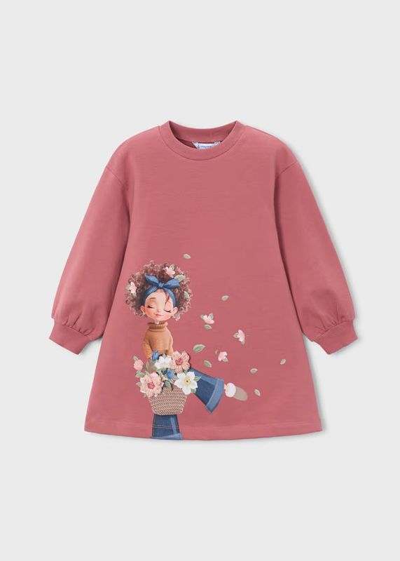 Mayoral Girls' screen-printed sweatshirt dress Mayoral Girls' screen-printed sweatshirt dress