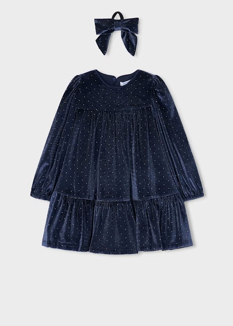 Mayoral Velvet dress with a hairband for girls Mayoral Velvet dress with a hairband for girls