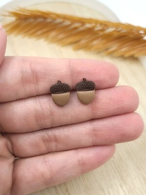 Mini Acorn Stud Earrings