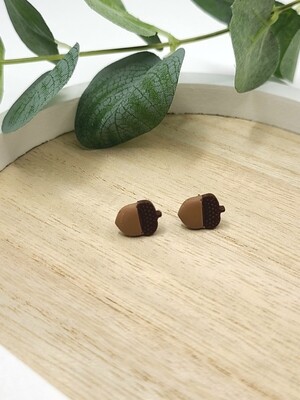 Mini Acorn Stud Earrings
