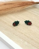 Mini Holly Leaf Stud Earrings