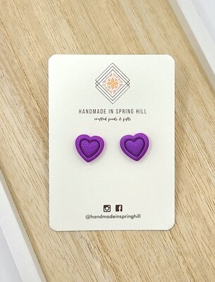 Bordered Heart Studs