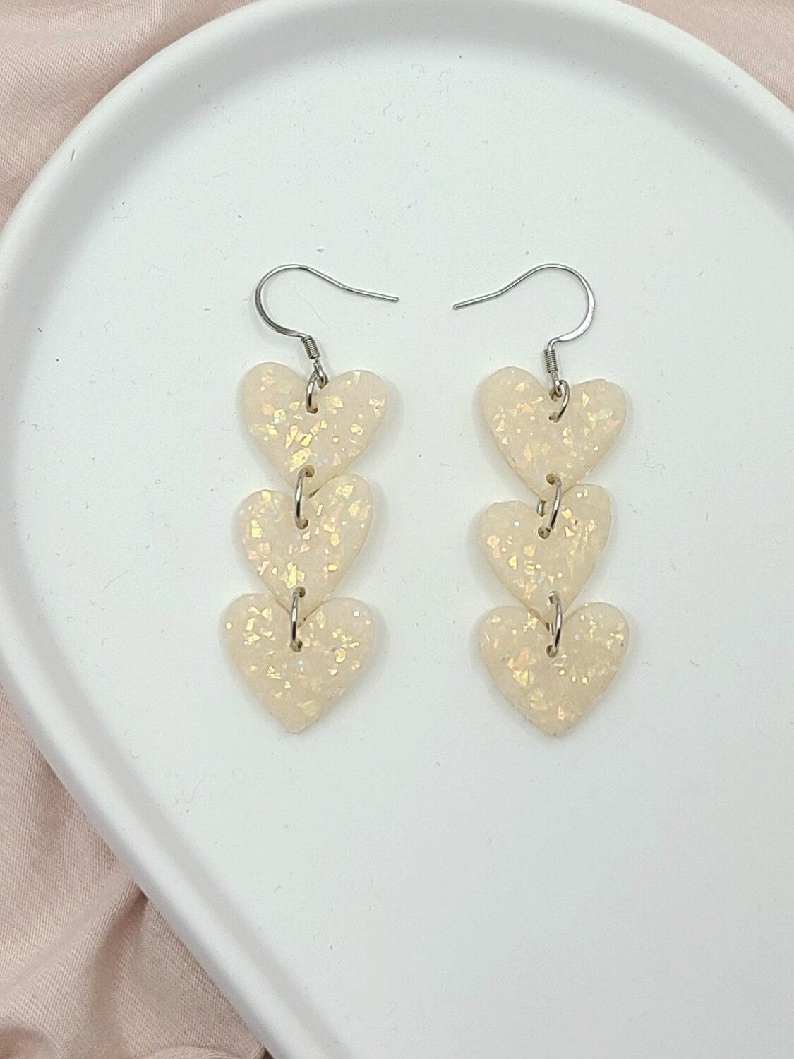 Glam Hearts Trio Dangle Earrings
