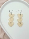 Glam Hearts Trio Dangle Earrings