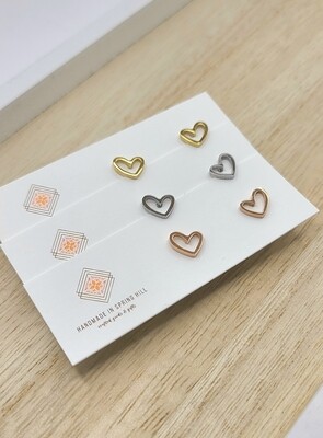Metal Heart Studs