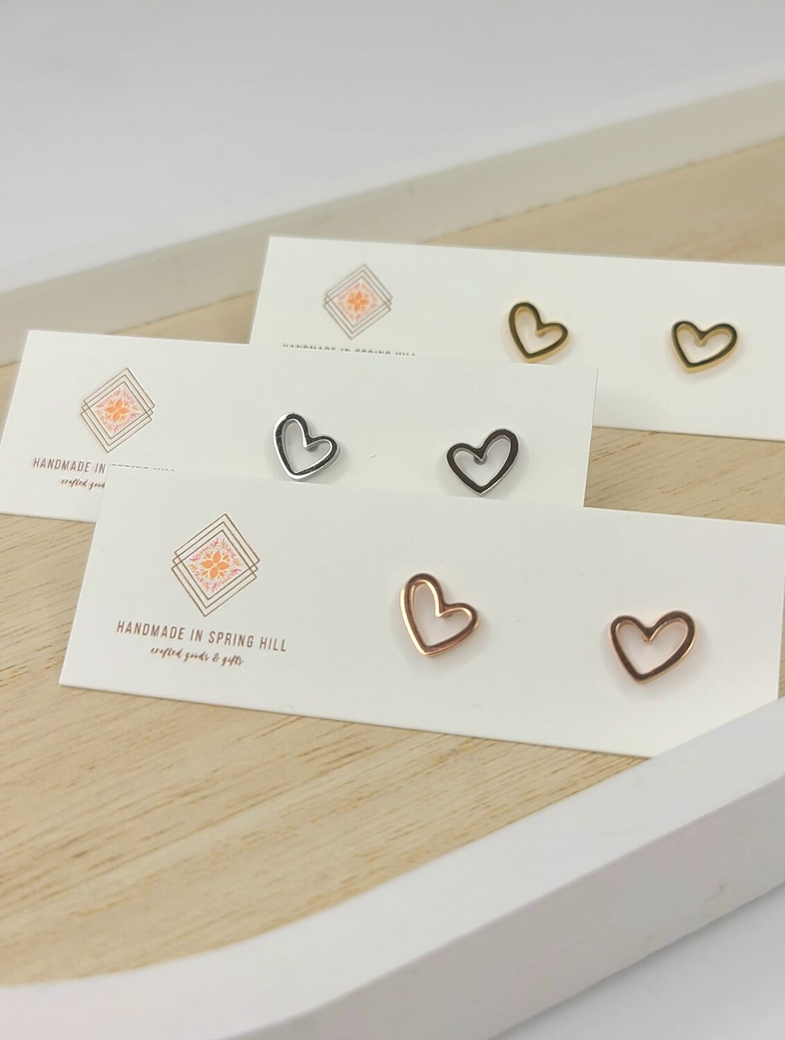 Metal Heart Studs