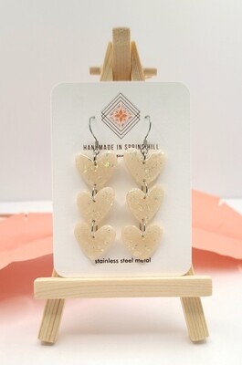 Glam Hearts Trio Dangle Earrings