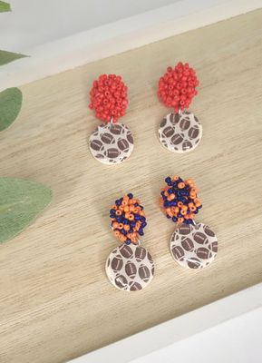 Gameday Seed Bead Dangle Earrings