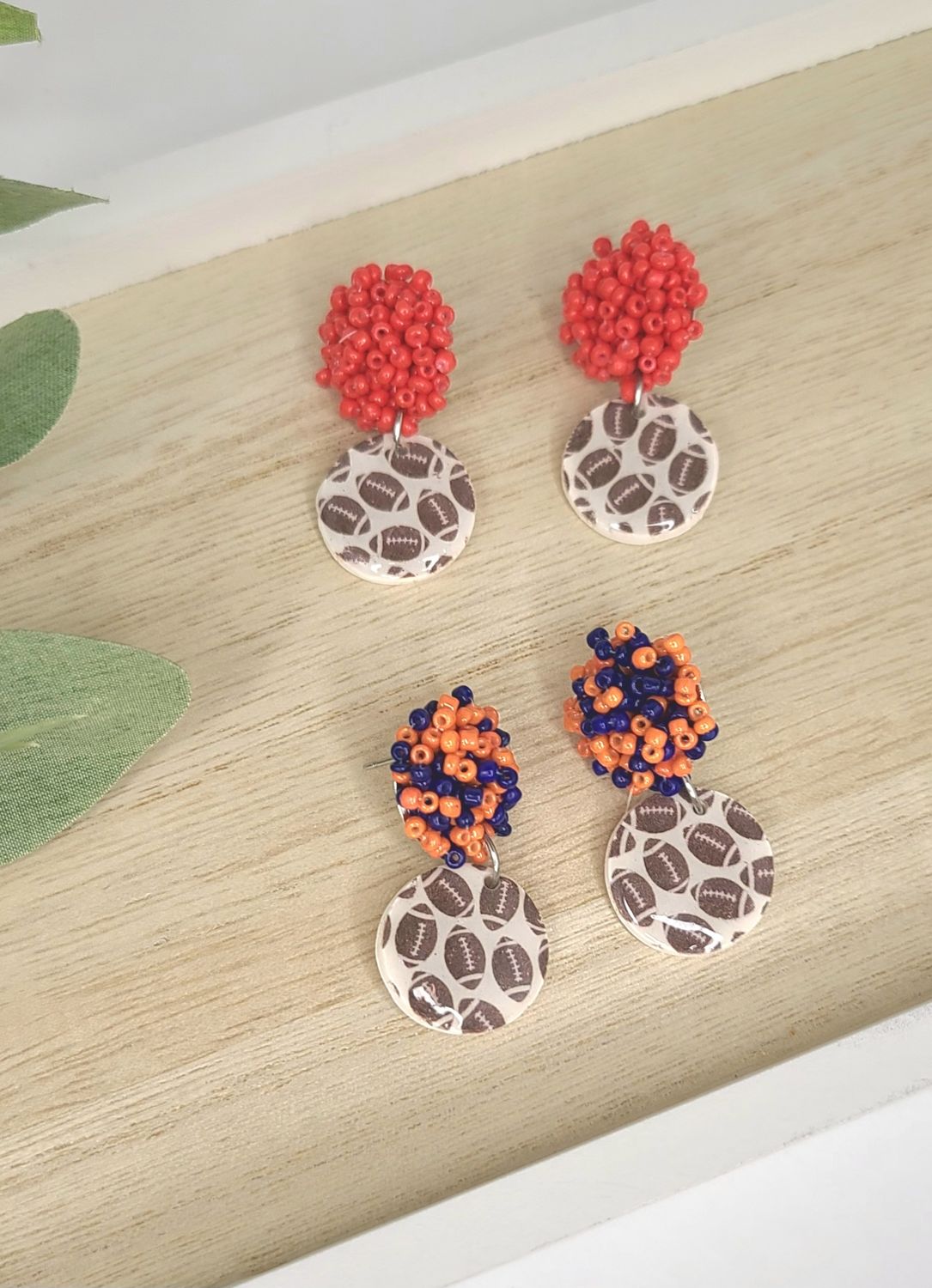 Gameday Seed Bead Dangle Earrings