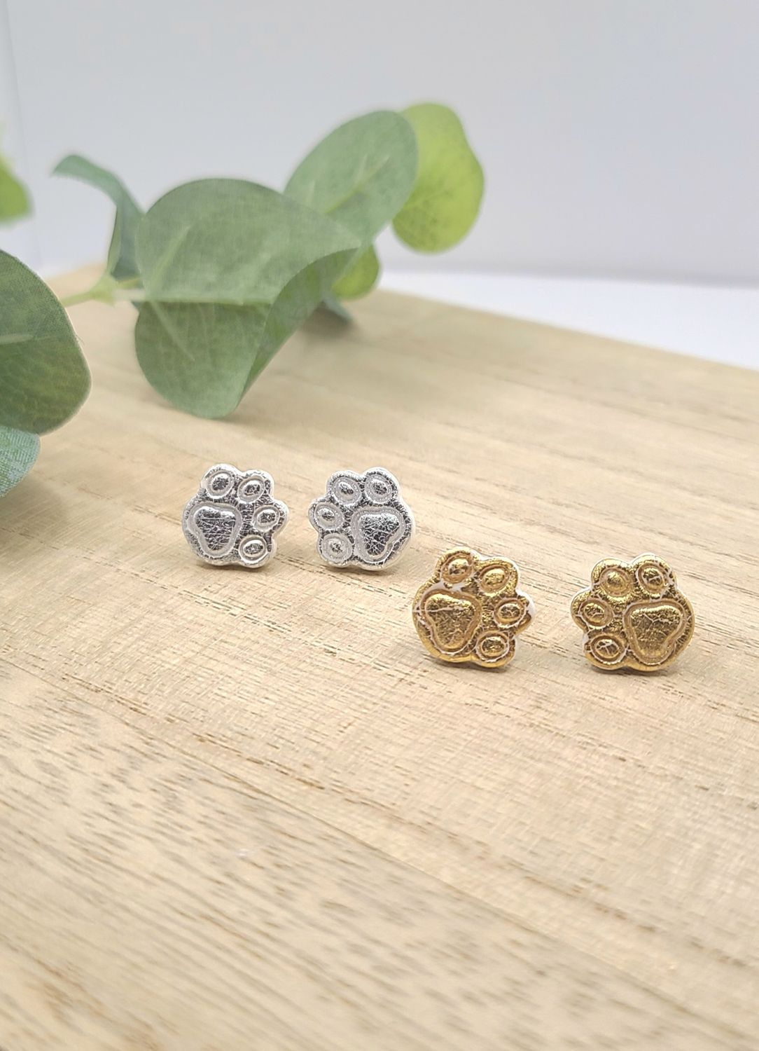 Paw Print Stud Earrings