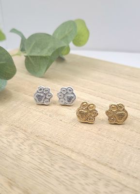 Paw Print Stud Earrings