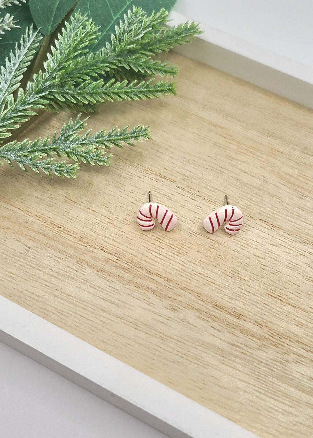 Candy Cane Stud Earrings