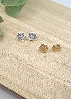 Paw Print Stud Earrings