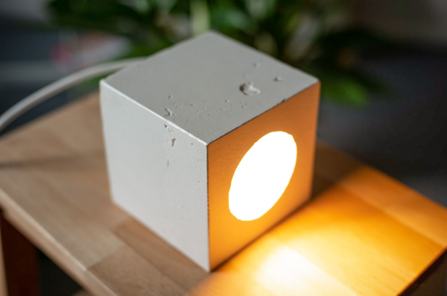 desk lamp Q#567 white cube light. modern bedside lamp