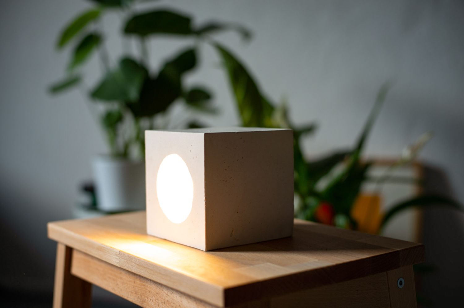 desk lamp Q#567 white cube light. modern bedside lamp