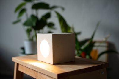 desk lamp Q#567 white cube light. modern bedside lamp