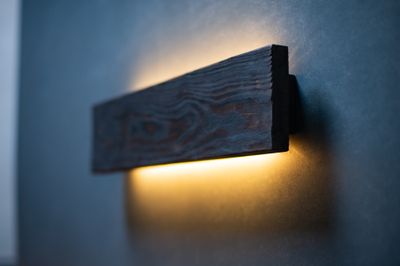 rustic solid wood LED wall light SC#710 Shou Sugi Ban burned wood handmade