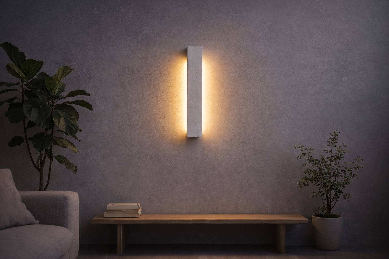 white wall sconce SC#718 wabi sabi lamp. vertical long wall lamp