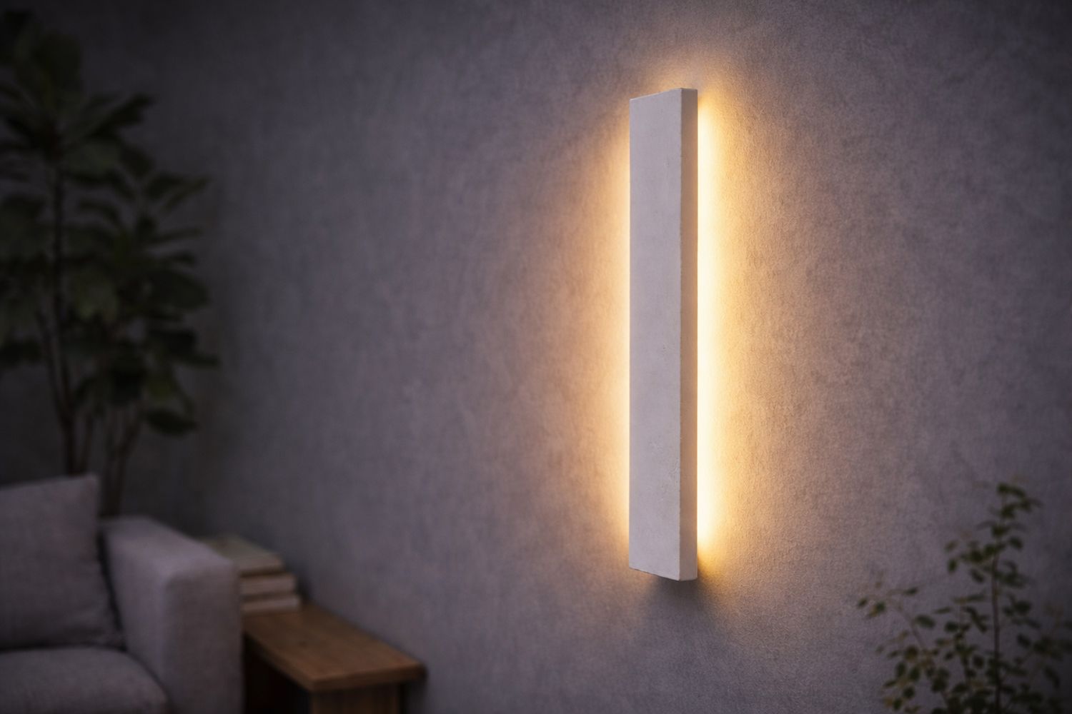 white wall sconce SC#718 wabi sabi lamp. vertical long wall lamp