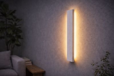 white wall sconce SC#718 wabi sabi lamp. vertical long wall lamp