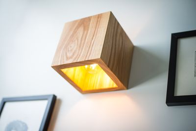 wood lamp Q#531 wall sconce. bedside lamp