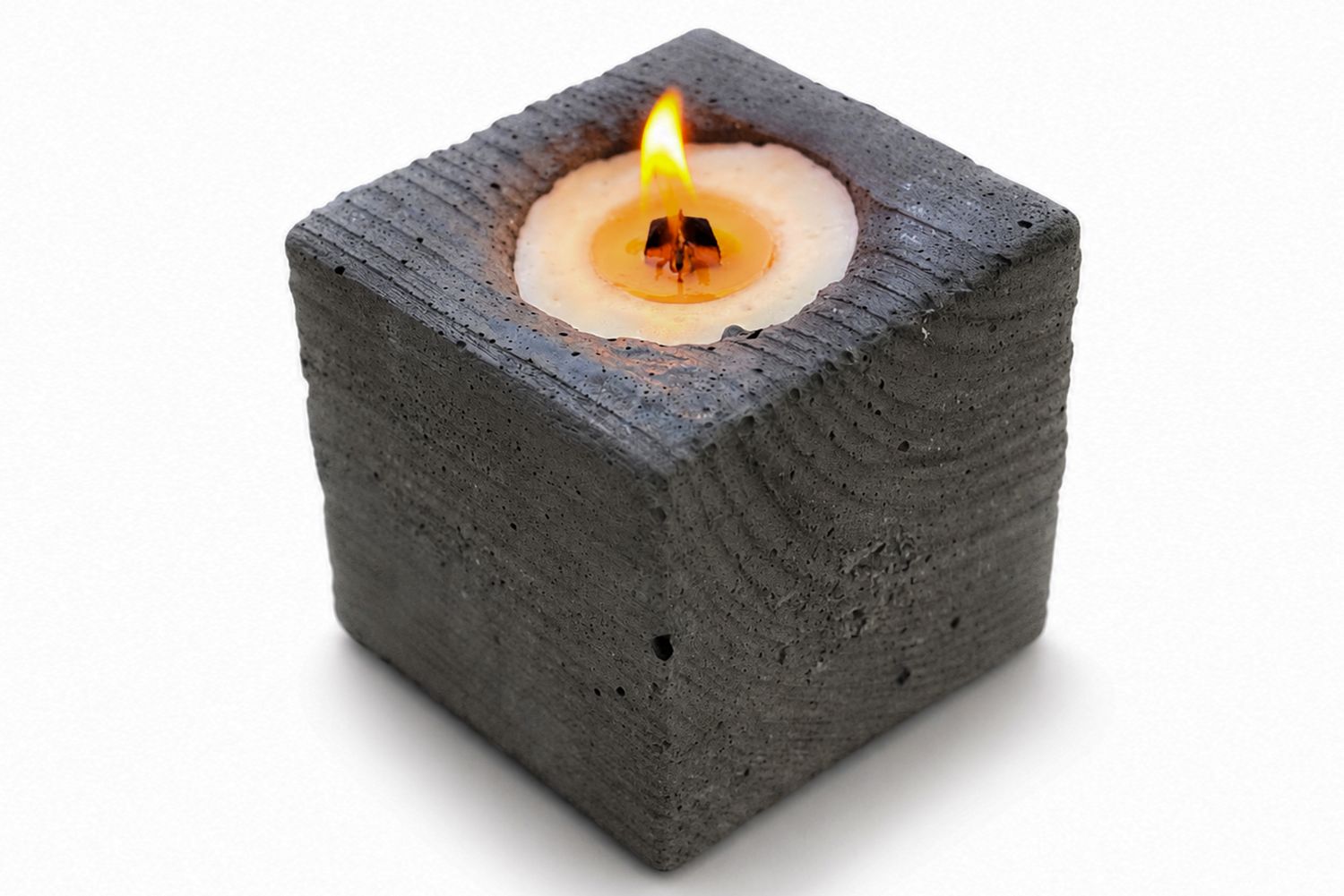 concrete soy wax candle COAL#2 organic cocoa butter