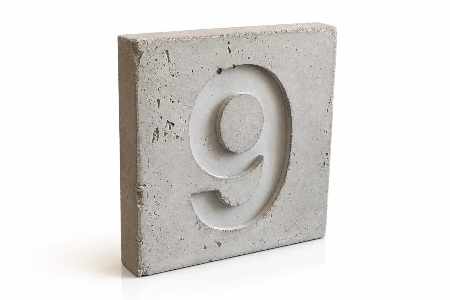 House Number in Anthracite Concrete – custom street sign plaque