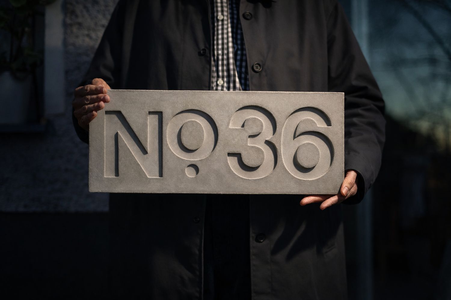 house number plague No concrete custom door sign house number plague No concrete custom door sign