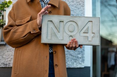 house number plague No concrete custom door sign