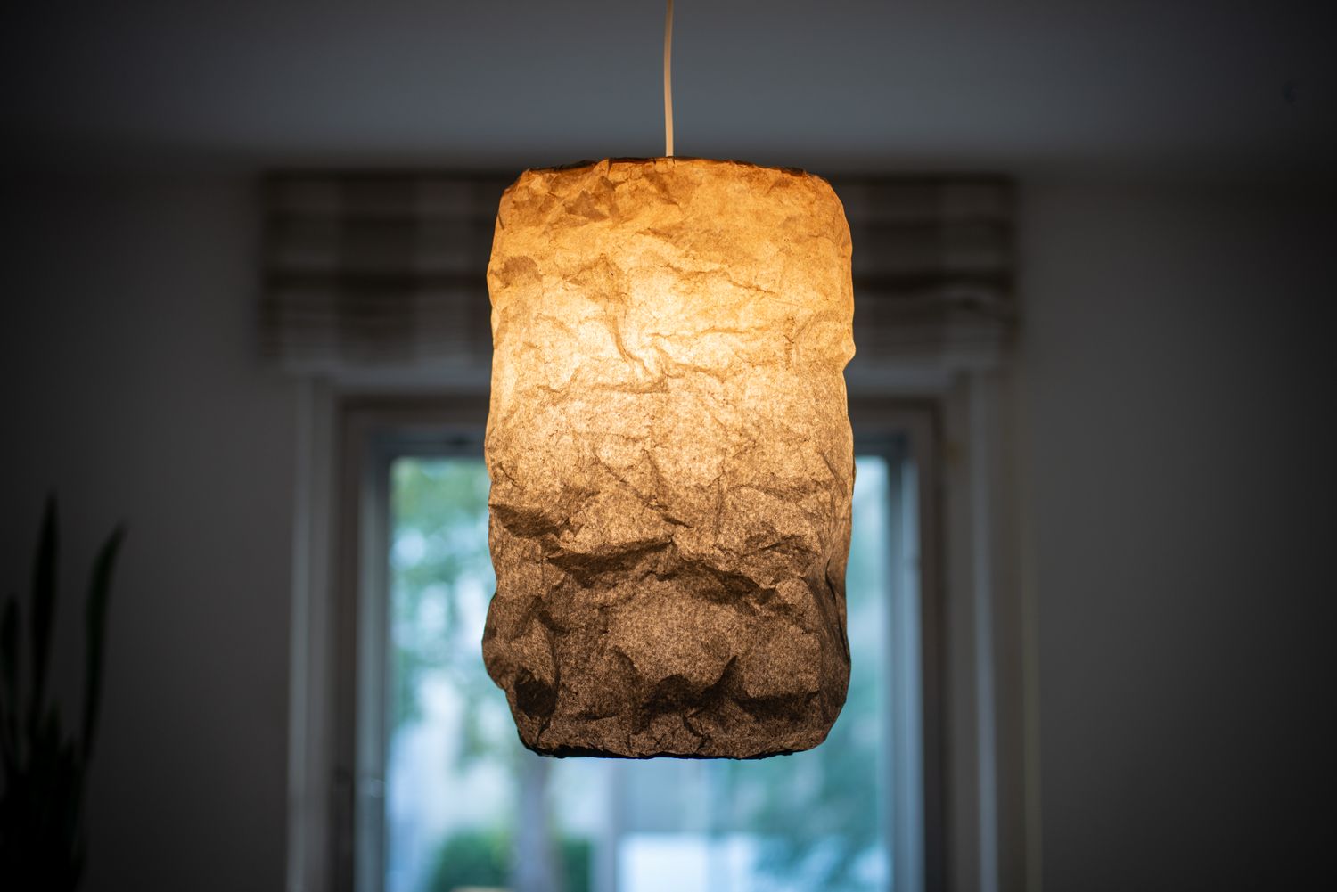 hand-painted paper pendant lamp TUBE#2 wabi sabi pendant