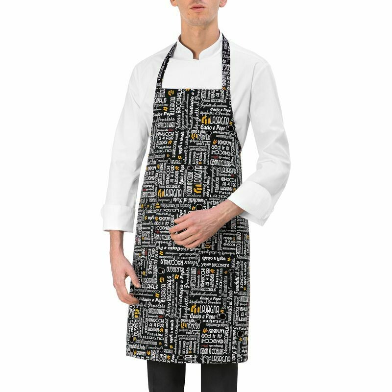 GREMBIULE PETTORINA PARIGI MENU&#39; NERO
