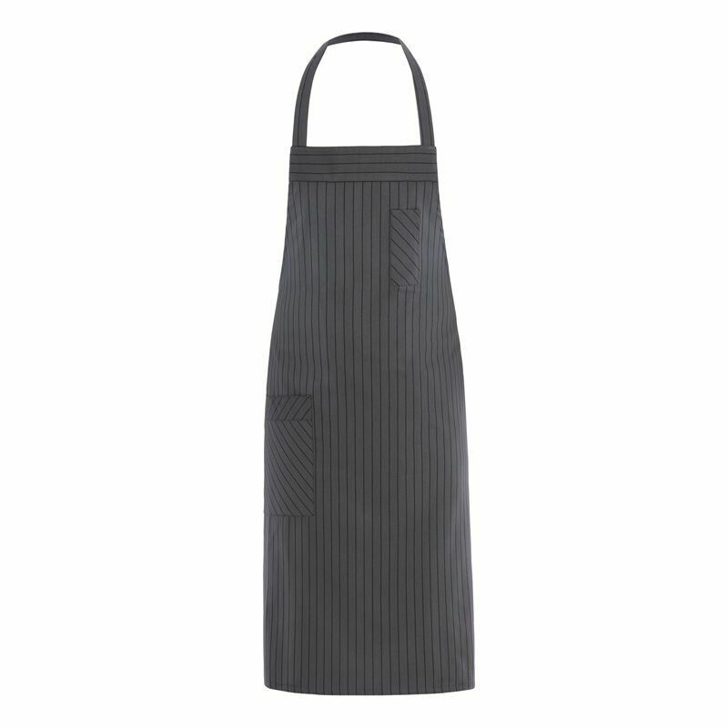GREMBIULE PETTORINA LOUVRE RIGATO GRIGIO