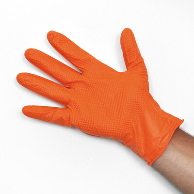 Guanti Strong Arancio Supergrip 50 pezzi 8,4 Grammi Guanti Trama Diamante Gommista Meccanico