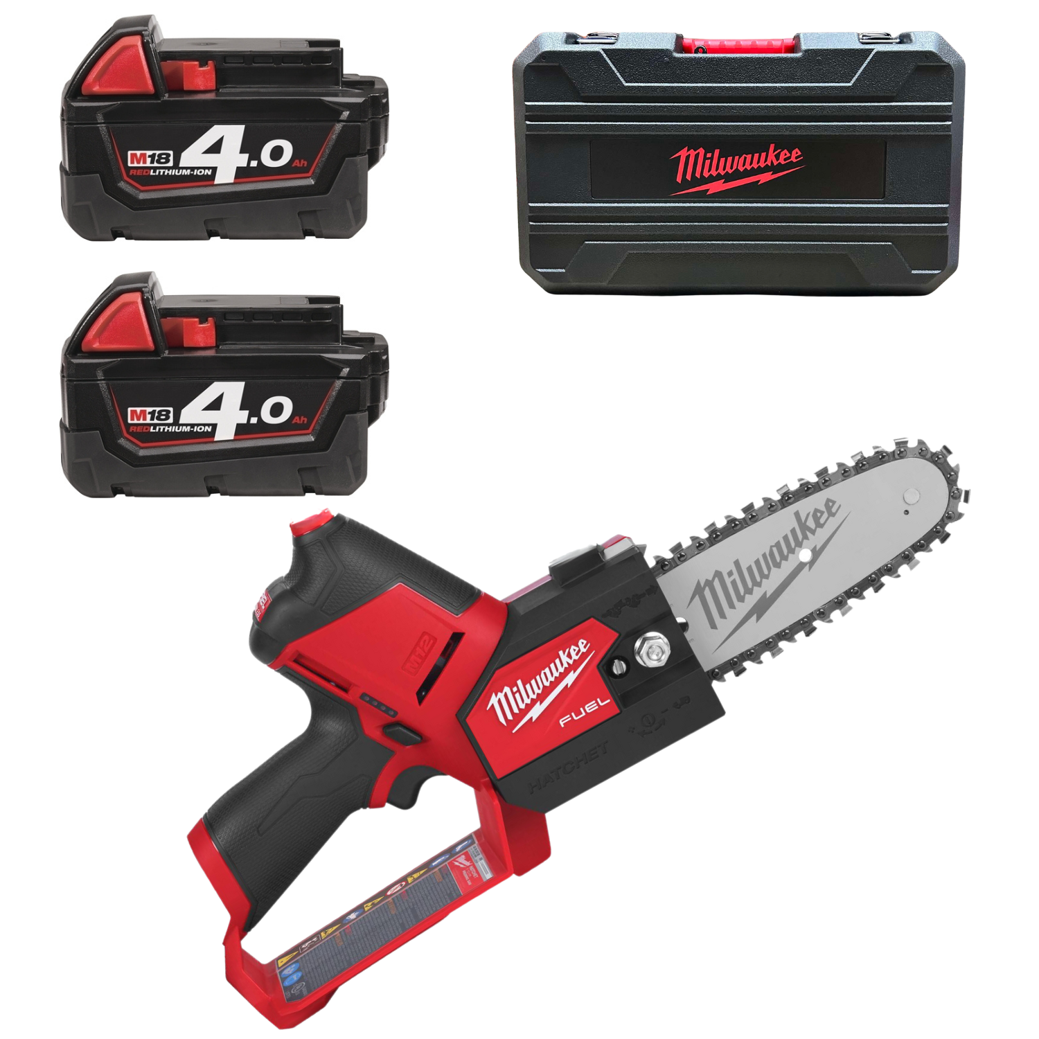 Milwaukee M12 Κλαδευτικό Αλυσοπρίονο Μπαταρίας + 2 Μπαταρίες 20V 4AH