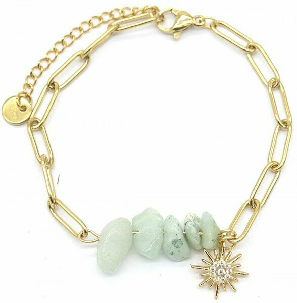 Armband met Steentjes en Zon -Goudkleurig