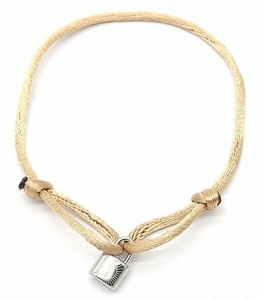 Heart lock bracelet silver/brown