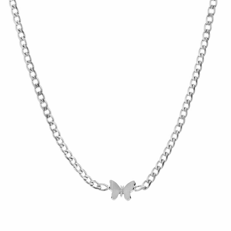 Butterfly Necklace Silver
