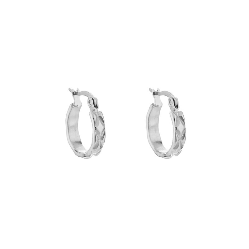 Oorbel met diamantjes patroon | zilver