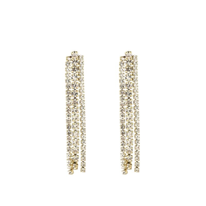 Strass oorbellen goud