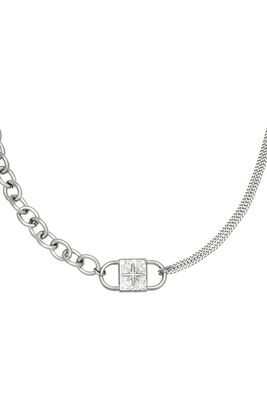 Chunky lock ketting - zilver