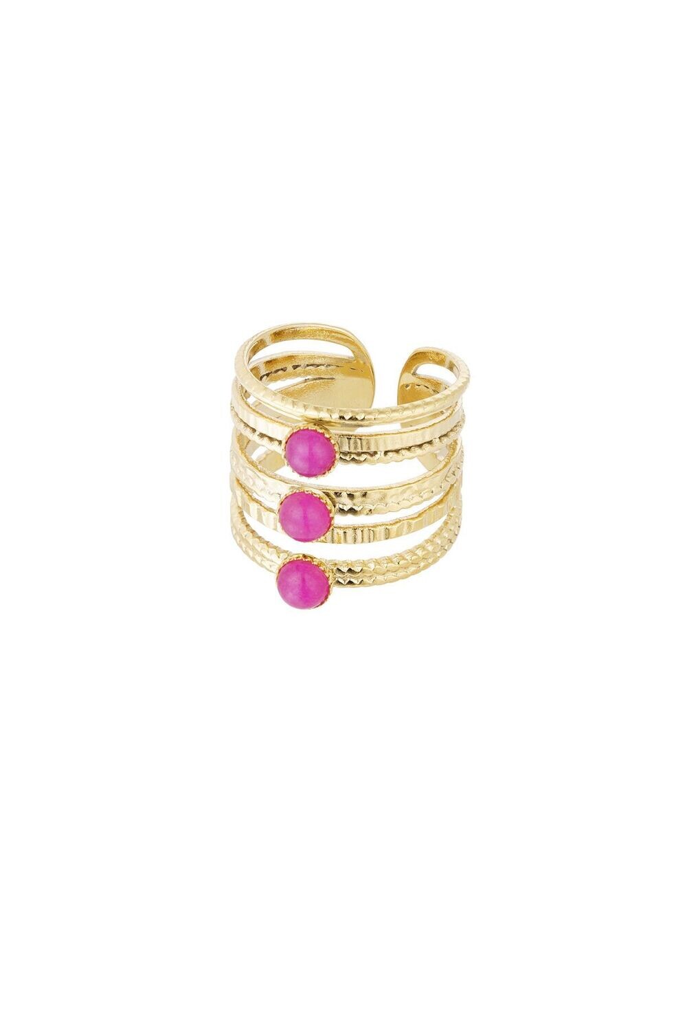 Ring met drie lagen steen