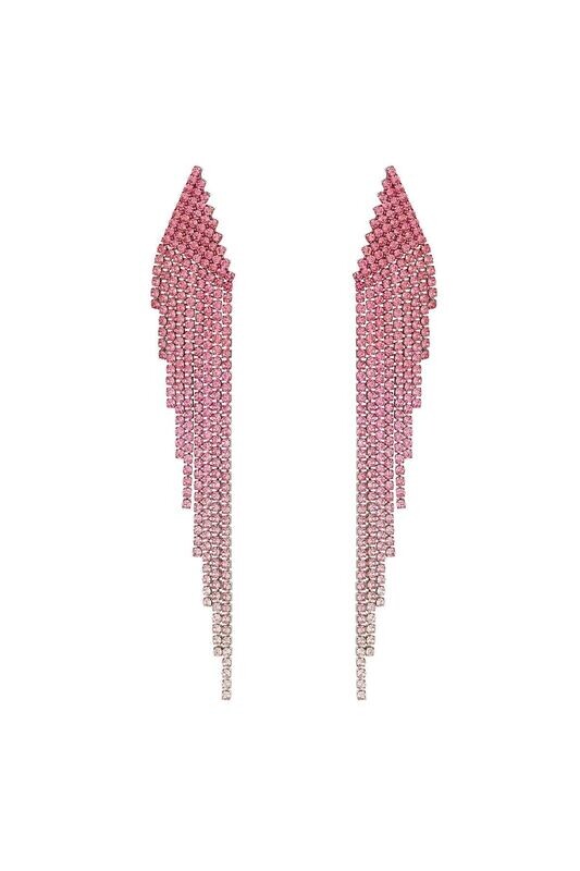Strass oorbellen ombre - roze