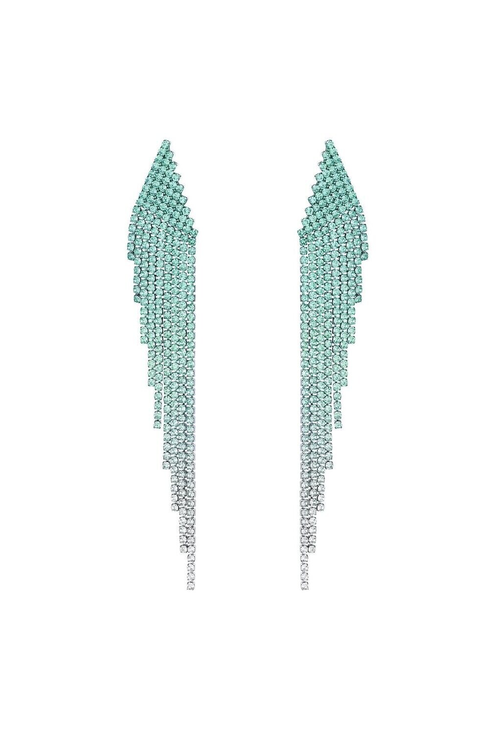 Strass oorbellen ombre - blauw