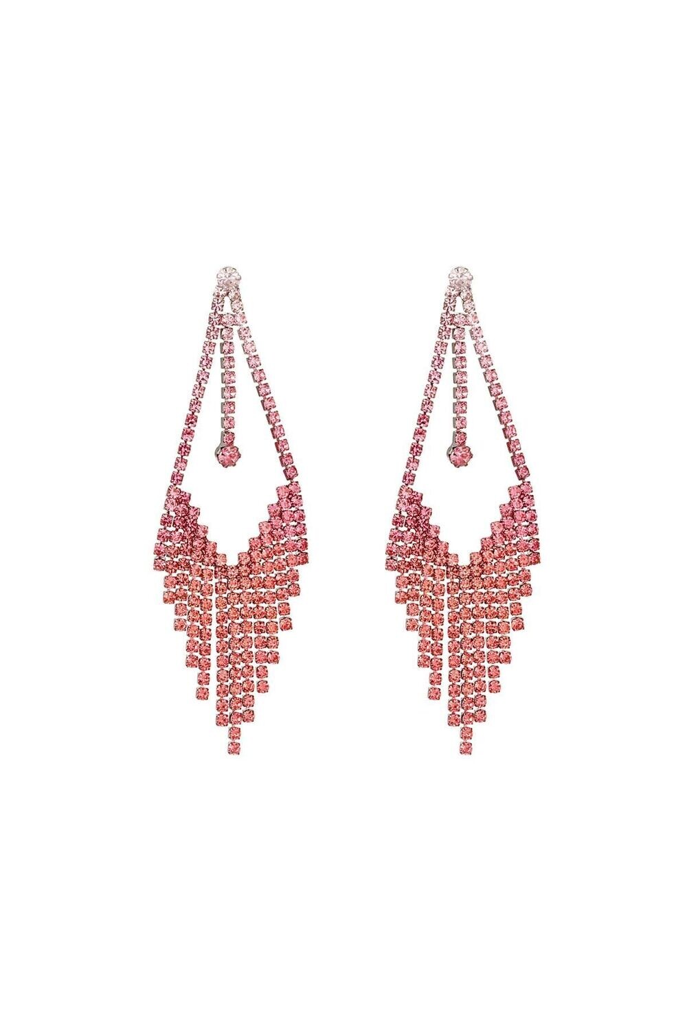 Strass oorbellen Roze