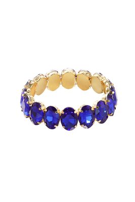 Armband grote glaskralen - blauw